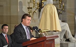 Foreign Affairs Committee Chairman Ed Royce speaks prior to unveiling of Václav Havel bust